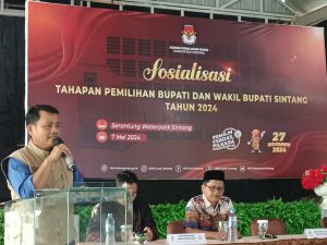 KPU Sintang Gelar Sosialisasi Tahapan Pilkada Sintang Tahun 2024